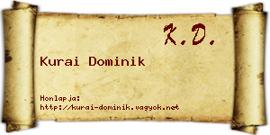 Kurai Dominik névjegykártya